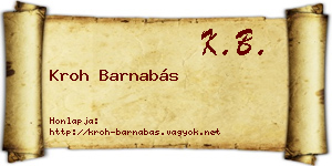 Kroh Barnabás névjegykártya